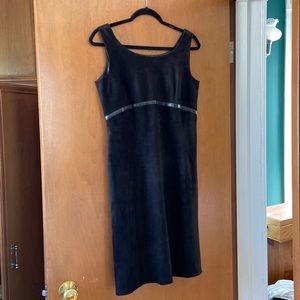 Fabulous black suede empire waist pencil dress